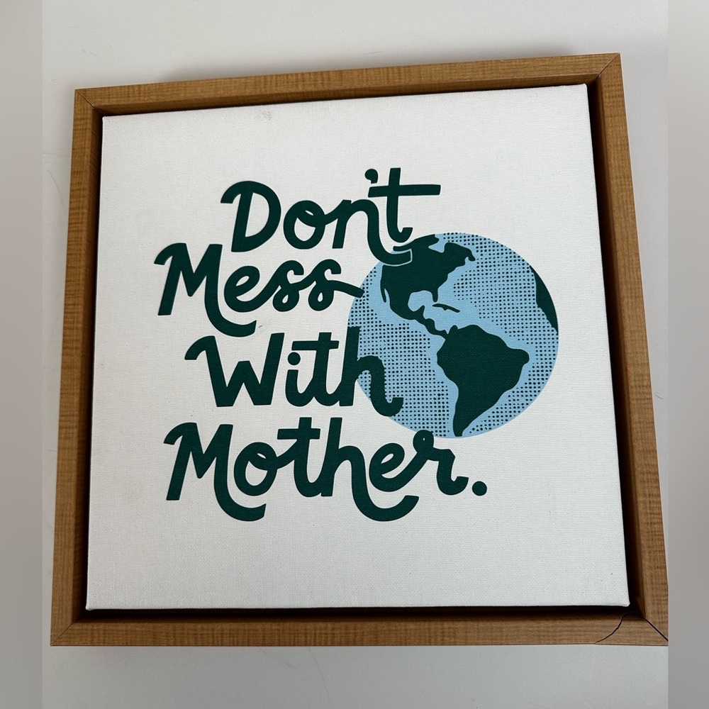 Framed canvas art: Don’t Mess with Mother Earth 13” x 13”
